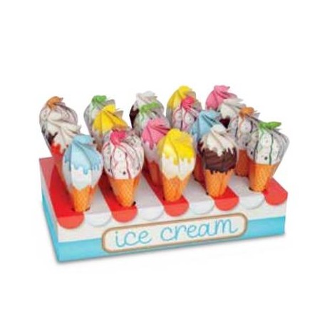 SCATOLA FORMA CONO GELATO 6x6x16cm ASS.TI 20pz ***VASSOIO A PARTE***