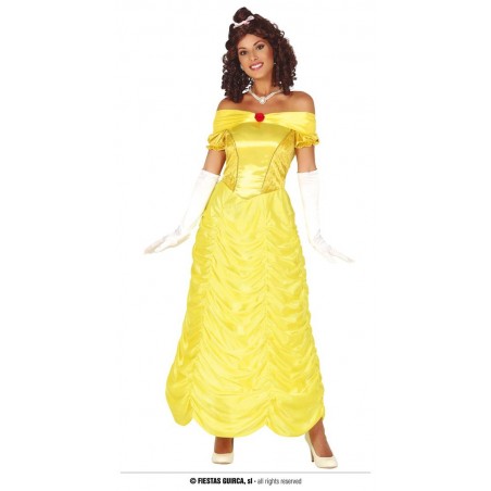 COSTUME ABITO GIALLO PRINCIPESSA BELLA TG.L 42-44