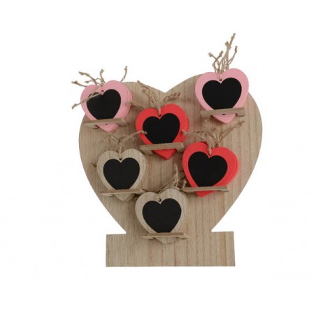 LAVAGNA FORMA CUORE IN LEGNO 8x8cm 3ass.ti 1pz
