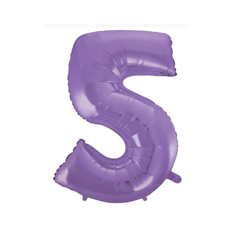 PALLONE NUMERO 5 MYLAR 102cm 40 VELVET LILLA