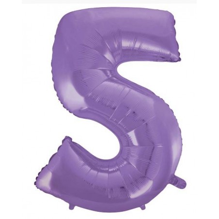 PALLONE NUMERO 5 MYLAR 102cm 40 VELVET LILLA
