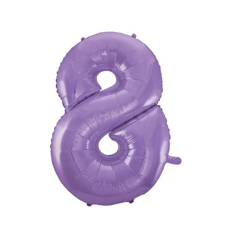 PALLONE NUMERO 8 MYLAR 102cm 40 VELVET LILLA