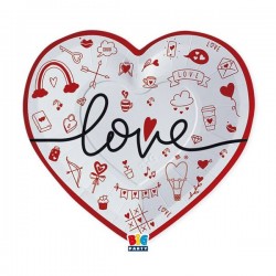 PIATTI CUORE 26x24cm LOVE c/disegni 6pz