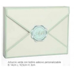 SCATOLA BUSTA VERDE C/SIGILLO 10,5x14x3cm 10pz