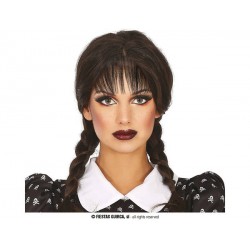 PARRUCCA TRECCE NERE CON FRANGIA MERCOLEDI'