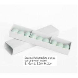 SCATOLA FIAMMIFERO GRANDE 3 DIVISORI 17x3,5x2cm BIANCA 10pz
