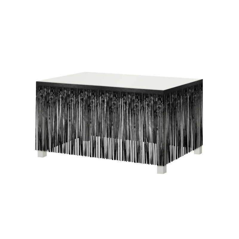 GONNA A FRANGE PER TAVOLO cm80x300 NERO