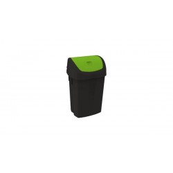 BIDONE BINNY NERO 25lt C/COP. BASCULANTE VERDE