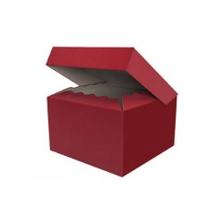 SCATOLA BAULETTO QUADRATELLA 25x25x15cm ROSSO LISCIO...