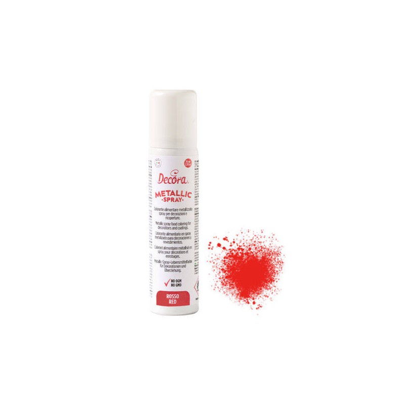 COLORANTE ALIMENTARE SPRAY METALLIZZATO ROSSO 75ml NO E171 DECORA