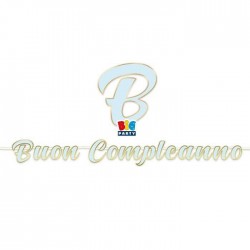 FESTONE ITALIC BUON COMPLEANNO CHIC CELESTE cm25x6mt