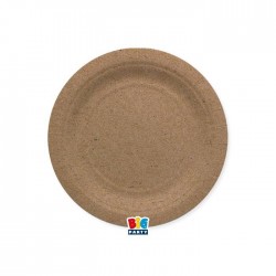 PIATTI DESSERT ECOLOR BIODEGRADABILI 18cm KRAFT 25pz