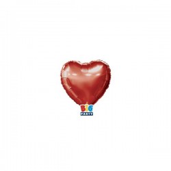 PALLONE MYLAR 4 10cm CUORE ROSSO METAL 10PZ