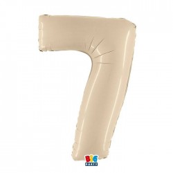 PALLONE NUMERO 7 MYLAR 102cm 40" CREMA