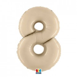 PALLONE NUMERO 8 MYLAR 102cm 40" CREMA