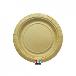 PIATTI DESSERT ECOLOR BIODEGRADABILI 18cm ORO MATT 25pz