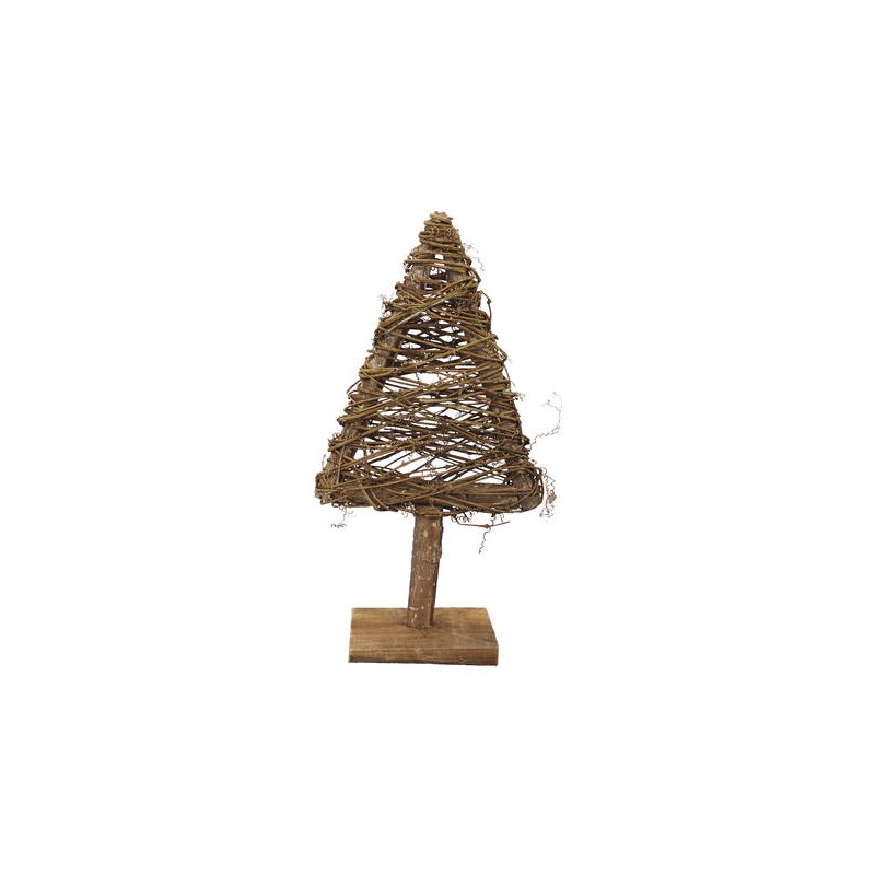 ALBERO LEGNO E RATTAN H40cm
