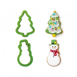 TAGLIAPASTA ALBERO NATALE E PUPAZZO NEVE 8,5x2,2cm SET 2pz