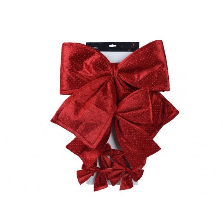 FIOCCO POLY  DOTS CHRISTMAS RED 43x40-29x30-13x13 6pz