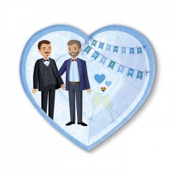 PIATTI CUORE 26X24 PER SEMPRE INSIEME BLU 6pz