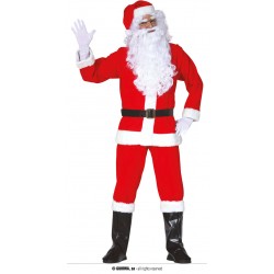 VESTITO BABBO COMPLETO DI COPRISCARPE,BARBA,PARRUCCA E...