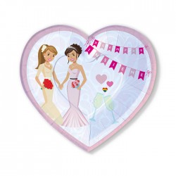 PIATTI CUORE 26X24 PER SEMPRE INSIEME PIN 6pz