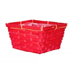 CESTO QUADRATO BAMBOO 19x19xh14cm ROSSO