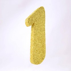 NUMERO POLISTIROLO GLITTER mm120x90 1 ORO