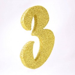 NUMERO POLISTIROLO GLITTER mm120x90 3 ORO