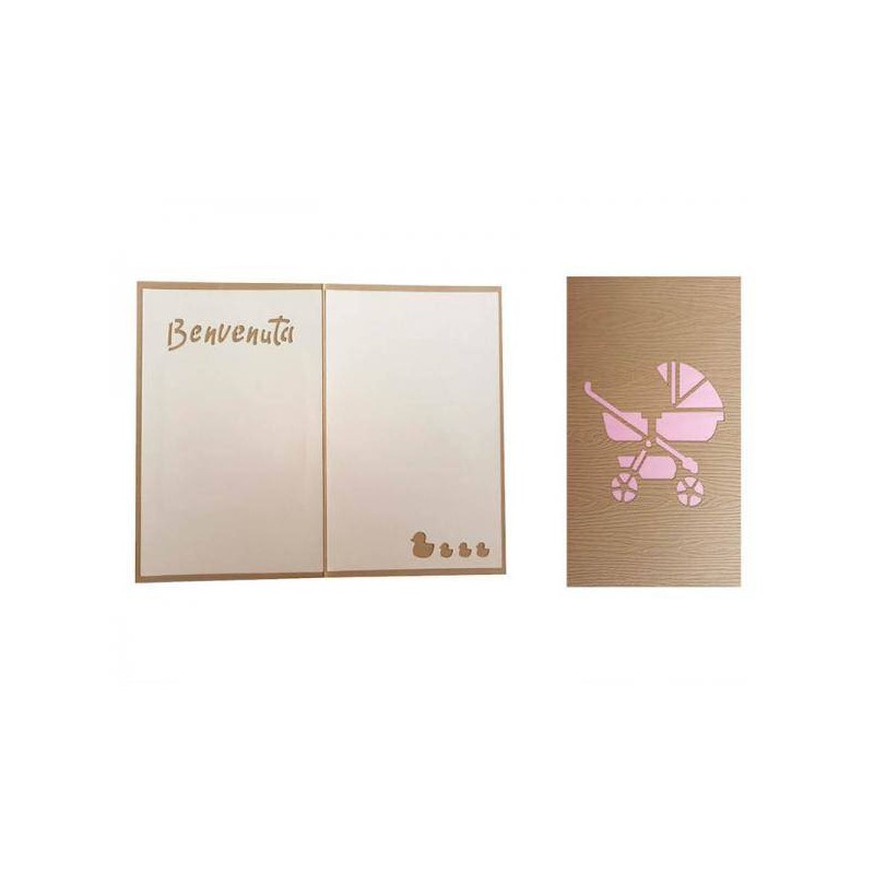 BIGLIETTO AUGURI LASER ART BENVENUTA BIMBA 4231