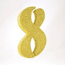 NUMERO POLISTIROLO GLITTER mm120x90 8 ORO