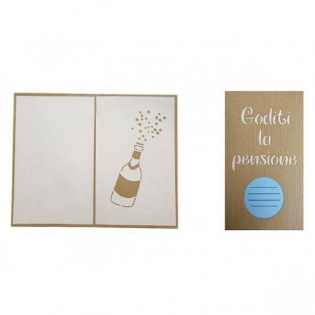 BIGLIETTO AUGURI LASER ART PENSIONE LUI 4238