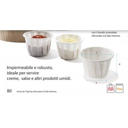 PIROTTINO IN CARTA SILICONATA PER SALSA 150pz 29x29x45mm