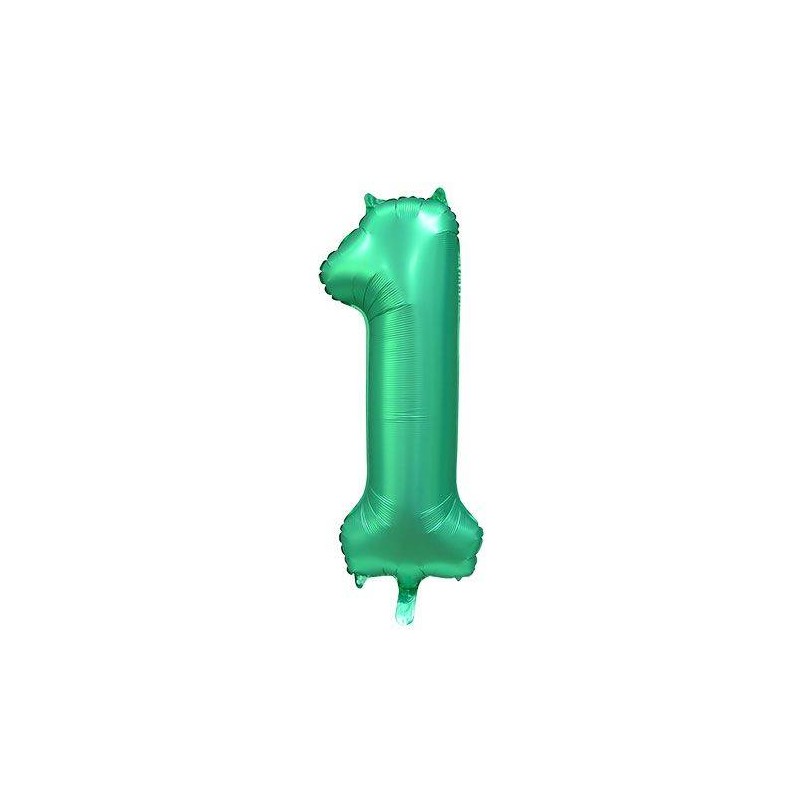 PALLONE NUMERO 1 MYLAR 86cm 34 VERDE SATIN