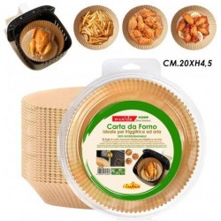 STAMPI CARTA FORNO PER FRIGGITRICE AD ARIA ø20cm 50pz