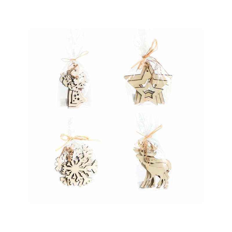 APPENDINI IN LEGNO 4assortimenti 12cm 1pz