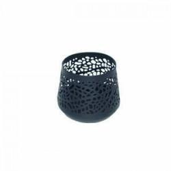 BICCHIERI TEALIGHT METALLO NERO INTAGLIATO 6cm