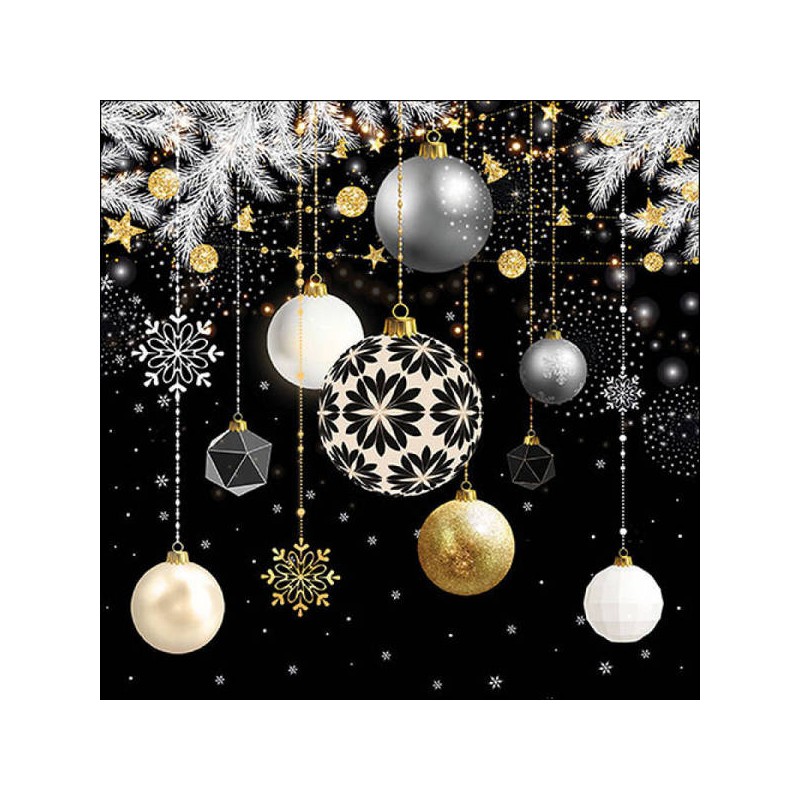 TOVAGLIOLI 33x33cm CHRISTMAS BAUBLES 20pz