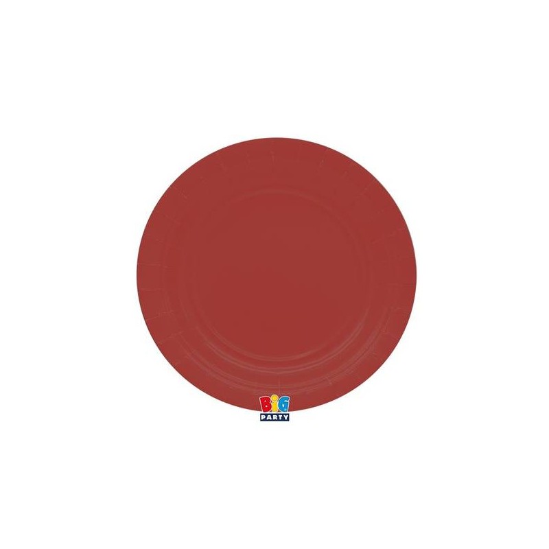 PIATTI DESSERT ECOLOR BIODEGRADABILI 18cm ROSSO INTENSO 25pz