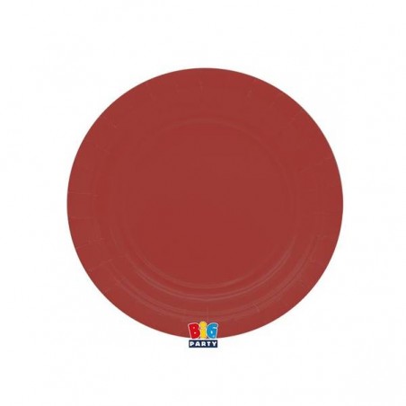 PIATTI DESSERT ECOLOR BIODEGRADABILI 18cm ROSSO INTENSO 25pz