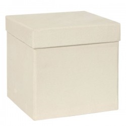 SCATOLA VELLUTO SQUADRATA 20,5X20,5X20,5 cm CREMA