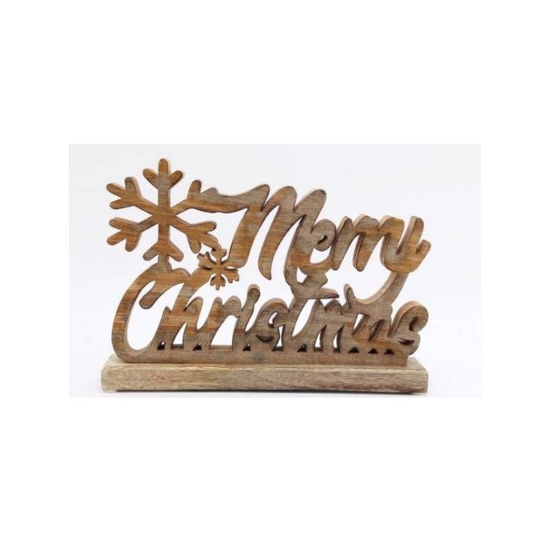 SCRITTA LEGNO MERRY CHRISTMAS 33cm
