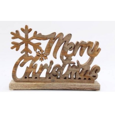 SCRITTA LEGNO MERRY CHRISTMAS 33cm