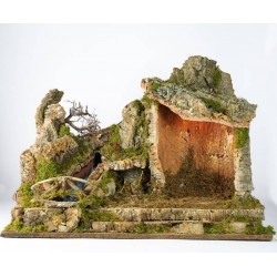 CAPANNA 60x34x44cm C/LUCE E CASCATA CON POMPA