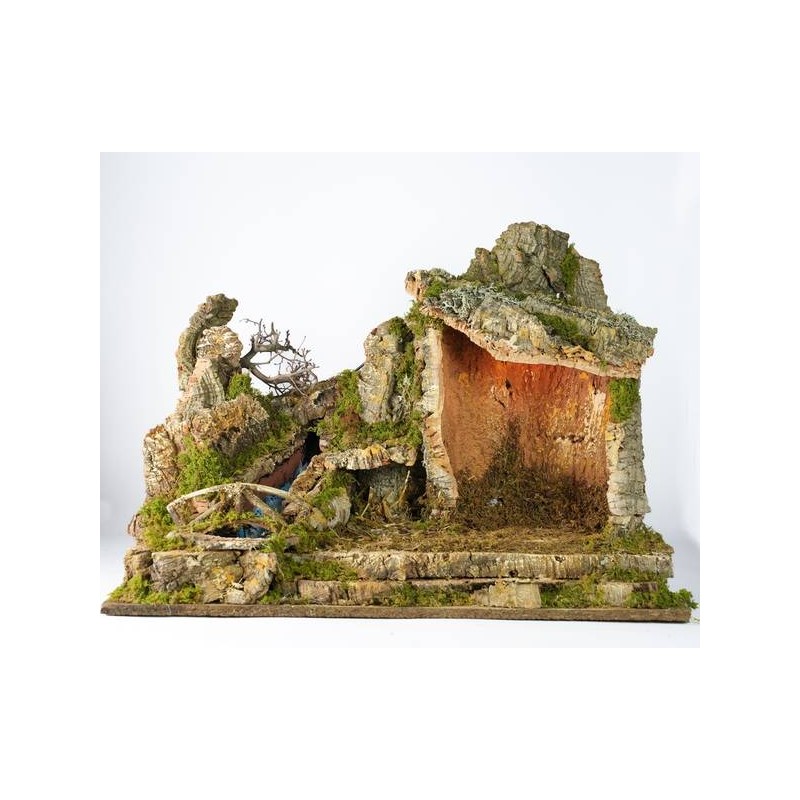 CAPANNA 60x34x44cm C/LUCE E CASCATA CON POMPA