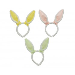 CERCHIETTO ORECCHIE CONIGLIO H.24cm 3ass.ti 1pz