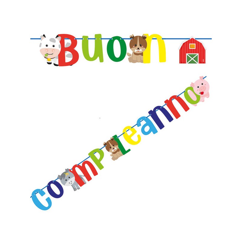 FESTONE BUON COMPLEANNO HAPPY FARM 3mt