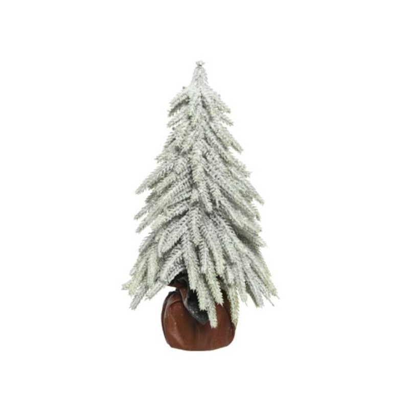 ALBERO INNEVATO BASE SACCO PELLE H.27cm ø16cm