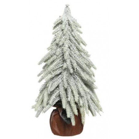 ALBERO INNEVATO BASE SACCO PELLE H.27cm ø16cm