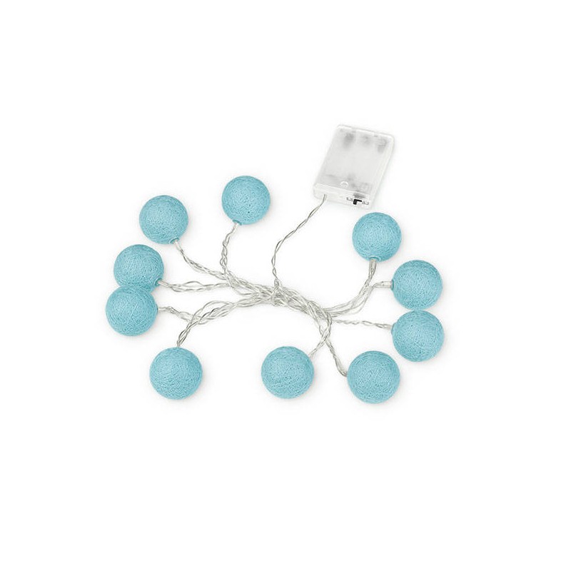 FILO 10 PALLINE LED AZZURRE 2mt